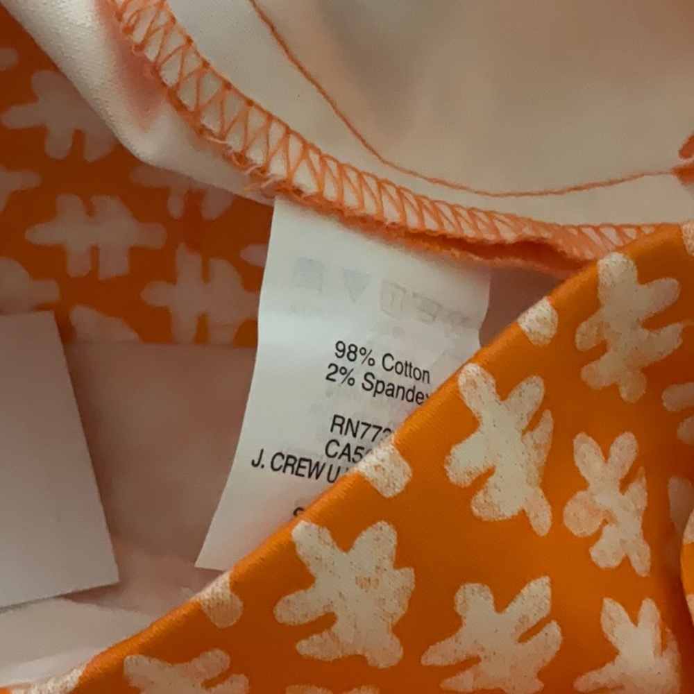 J CREW FACTORY ORANGE PRINT SKIRT & RUFFLE TOP - Picture 9 of 9